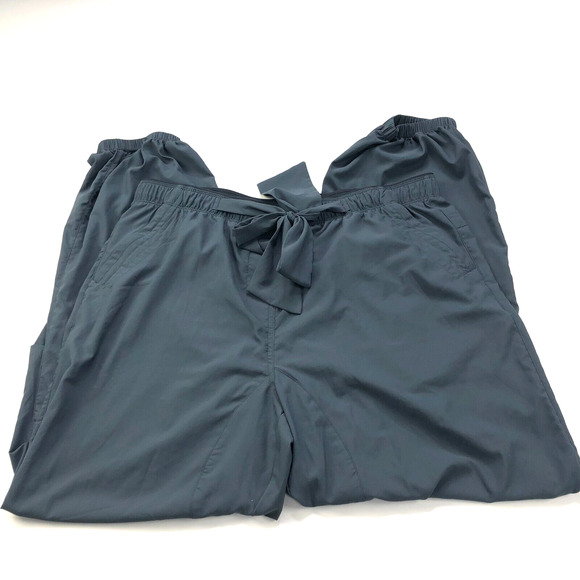 Paskho Serene Jogger Sash Tied 16? (Fit 34-36W 30L) Mid Rise Travel Pants Gray - Picture 1 of 10